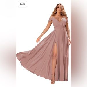 NEW Dusty Mauve Chiffon Bridesmaids Dress